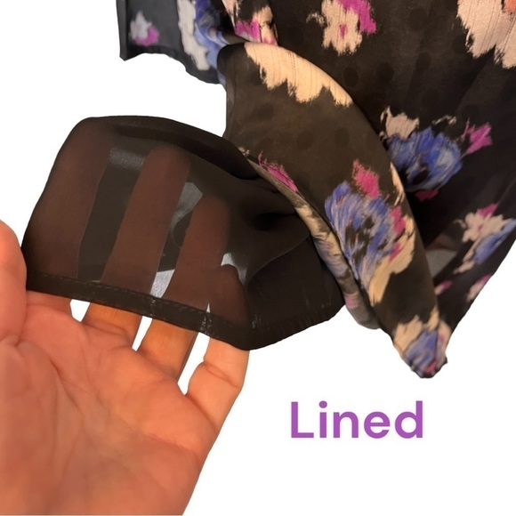 Topshop Floral Overlay Flowy Sheath Dress with Slight High/Low Hem - Picture 10 of 13